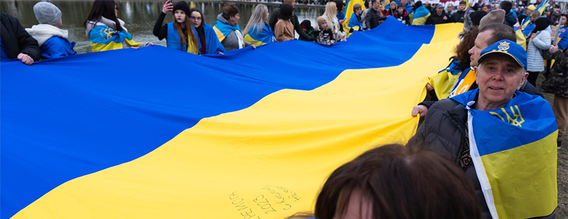 Ukraine’s flag flies across the United States